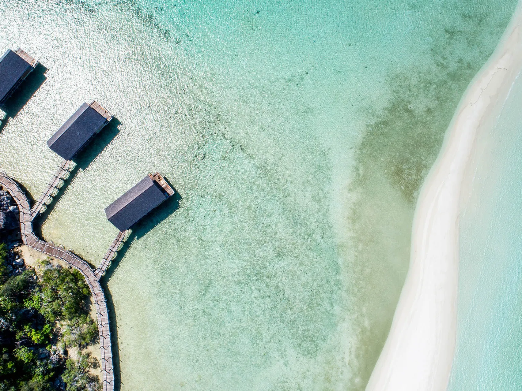 Mangrove river lagoon with clear waters at Bawah Reserve
